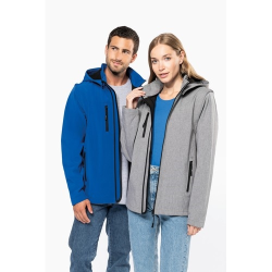 Veste Softshell 3 couches à capuche avec manches amovibles unisexe