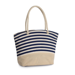 Sac shopping style marin en toile de jute