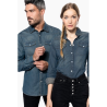 Chemise denim manches longues femme