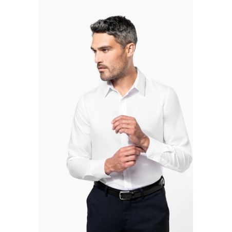 Chemise ajustée manches longues sans repassage