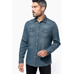 Chemise denim manches longues