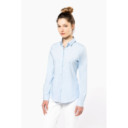 Chemise coton / élasthanne manches longues femme