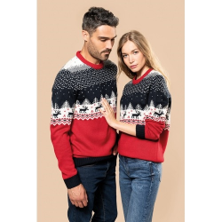 Pullover col rond de Noël unisexe