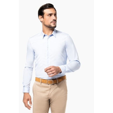 Chemise popeline manches longues homme