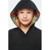 Sweat-shirt à capuche contrastée à motifs enfant unisexe