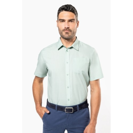 Chemise popeline polycoton manches courtes entretien facile homme