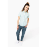 Chemise popeline polycoton manches courtes entretien facile femme