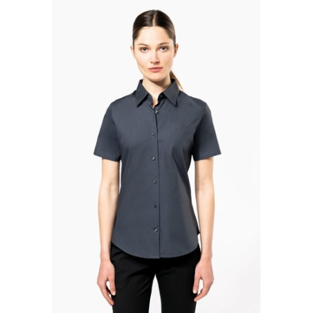 Chemise coton / élasthanne manches courtes femme