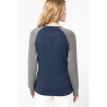 Sweat-shirt French Terry Bio bicolore col rond manches raglan femme