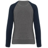 Sweat-shirt French Terry Bio bicolore col rond manches raglan femme