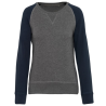 Sweat-shirt French Terry Bio bicolore col rond manches raglan femme