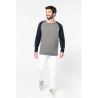 Sweat-shirt French Terry Bio bicolore col rond manches raglan homme