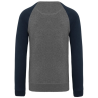 Sweat-shirt French Terry Bio bicolore col rond manches raglan homme