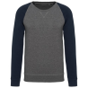 Sweat-shirt French Terry Bio bicolore col rond manches raglan homme