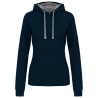 Sweat-shirt capuche contrastée femme