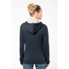 Sweat-shirt capuche contrastée femme