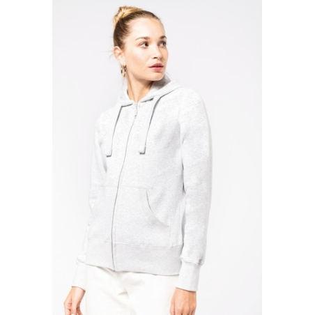 Sweat-shirt zippé capuche femme