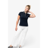 Polo jersey bicolore femme