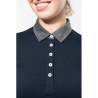 Polo jersey bicolore femme