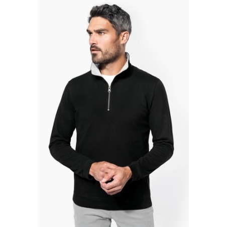 Trucker   sweat-shirt piqué col zippé homme