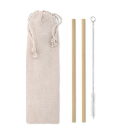 Paille bambou avec brosse  NATURAL STRAW