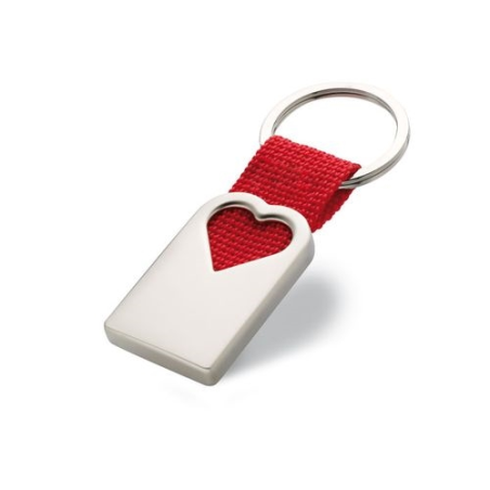 Porte clef coeur en métal BONHEUR