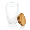 Verre double paroi 350ml avec couvercle en bambou