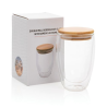 Verre double paroi 350ml avec couvercle en bambou