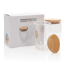 Set de 2 Verres double paroi 350ml avec couvercle en bambou