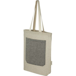 Sac shopping Pheebs en coton recyclé 150 g/m² de 9 l avec poche avant