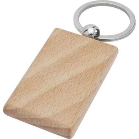 Porte-clés rectangulaire Gian en bois de hêtre