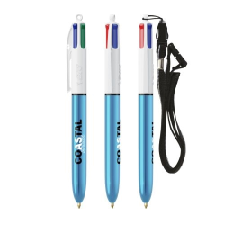 BIC® 4 Couleurs Shine bille + Lanyard