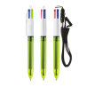 BIC® 4 Couleurs Fluo Bille + lanyard