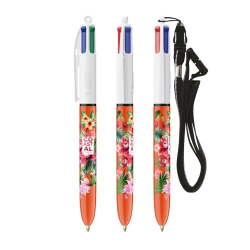 BIC® 4 Couleurs Fine bille + Lanyard