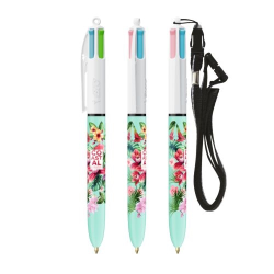 BIC® 4 Couleurs Fashion bille + Lanyard