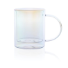 Mug double paroi en verre électroplaqué