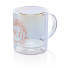 Mug double paroi en verre électroplaqué