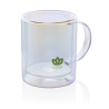 Mug double paroi en verre électroplaqué