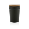 Mug 300ml en PP recyclé GRS avec couvercle en bambou