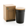 Mug 300ml en PP recyclé GRS avec couvercle en bambou