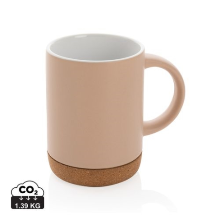 Mug 280ml en céramique avec base en liège