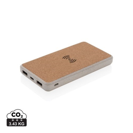 Powerbank 8000 mAh 5W en fibre de paille et liège