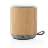 Enceinte sans fil 3W en bambou et tissu