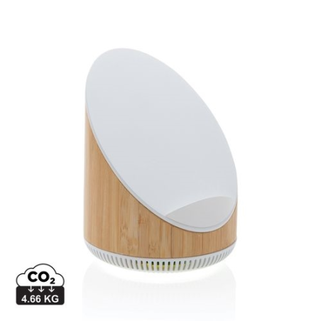 Enceinte 5W en bamboo avec chargeur sans fil 15W Ovate