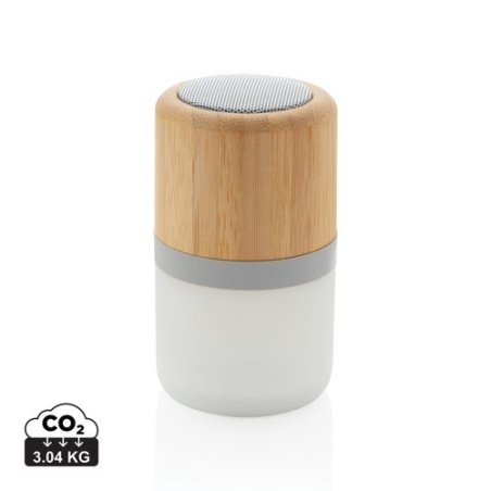 Enceinte 3W en bambou avec lumière d'ambiance