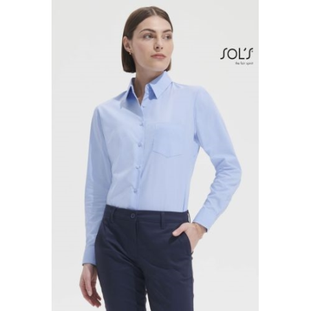 EXECUTIVE CHEMISE FEMME POPELINE MANCHES LONGUES