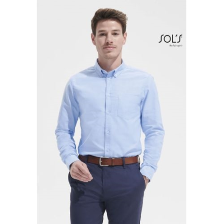 BOSTON FIT CHEMISE HOMME OXFORD MANCHES LONGUES