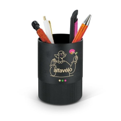 POT A CRAYONS PLASTIQUE RECYCLE NOIR