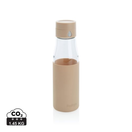 Bouteille en verre 600ml avec compteur d'hydradation Ukiyo