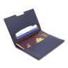 PORTE-PASSEPORT / CARTE GRISE / ASSURANCE CUIR RECYCLÉ BLEU MARINE - MADE IN EUROPE